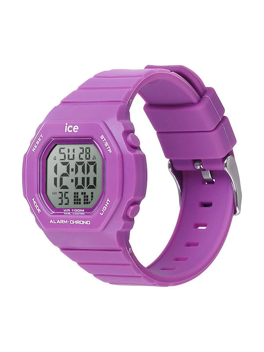 Ice Ceas Digital Barbati 39mm Baterie cu Culoare Violeta Cauciuc Cureaua