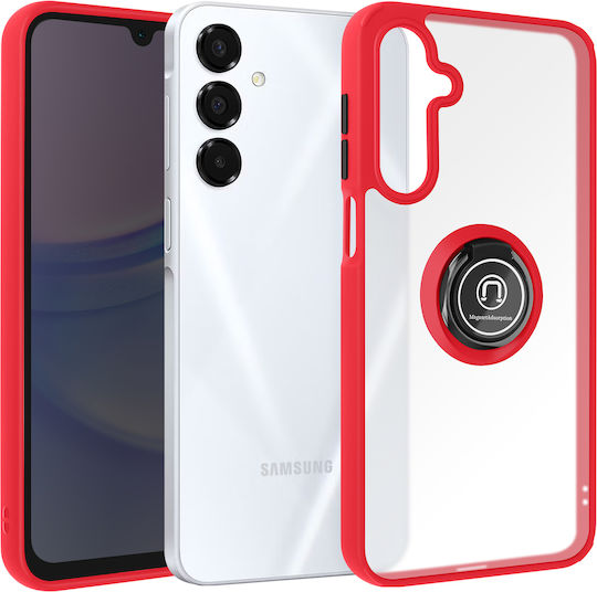 Калъф Avizar Samsung Galaxy A16 с метален пръстен и видео стойка, червен