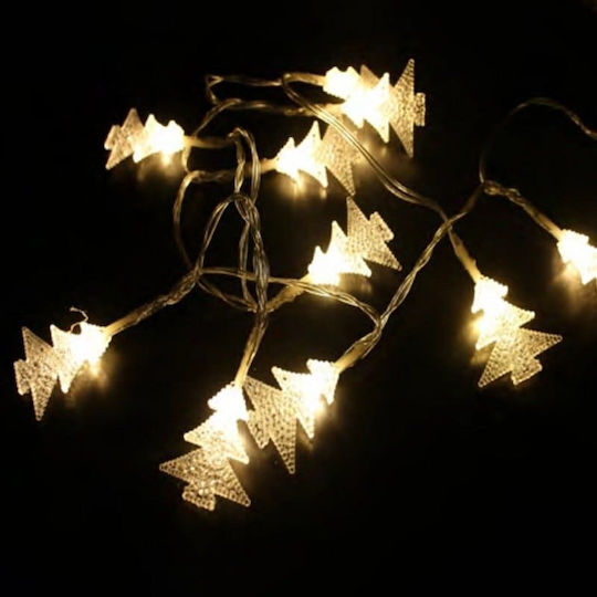 10 Λαμπάκια LED 1μ. Θερμό Λευκό Μπαταρίας σε Σειρά