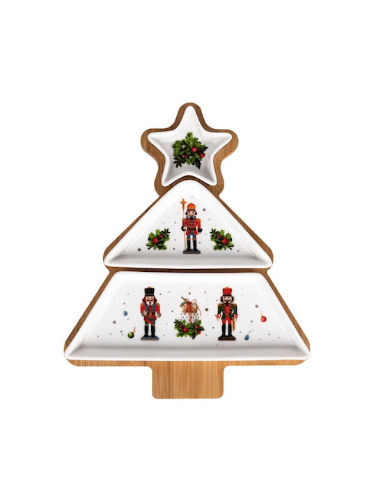 Marva Weihnachtliche Dessertturm-Ständer Porzellan Rot L20.8xB25xD1.2cm.