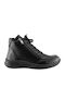 Leather Women's Ankle Boots Platform Black