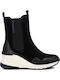 Leder Stiefeletten Damen Schwarz
