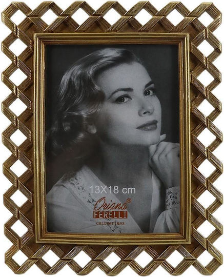 Oriana Ferelli Κορνίζα Μεταλλική με Χρυσό Πλαίσιο