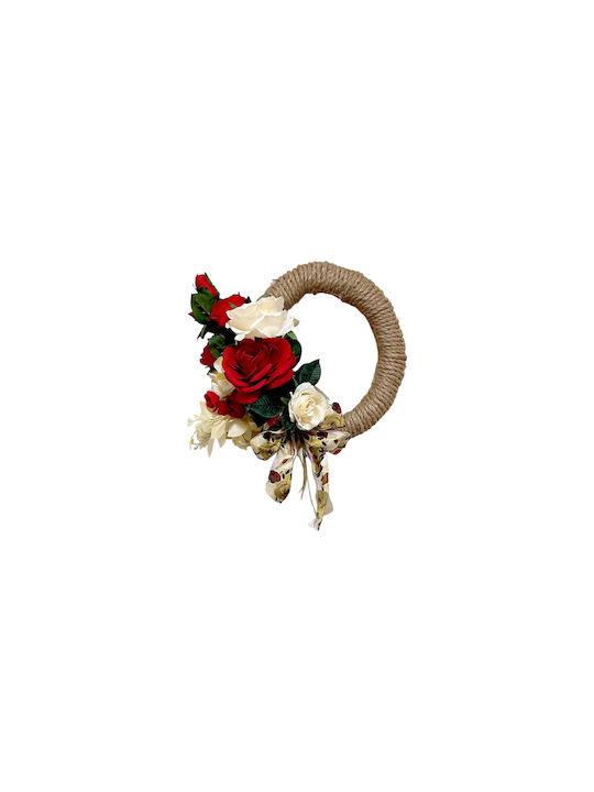 Kranzseil mit Rosen und Hortensien dekoriert 30 cm