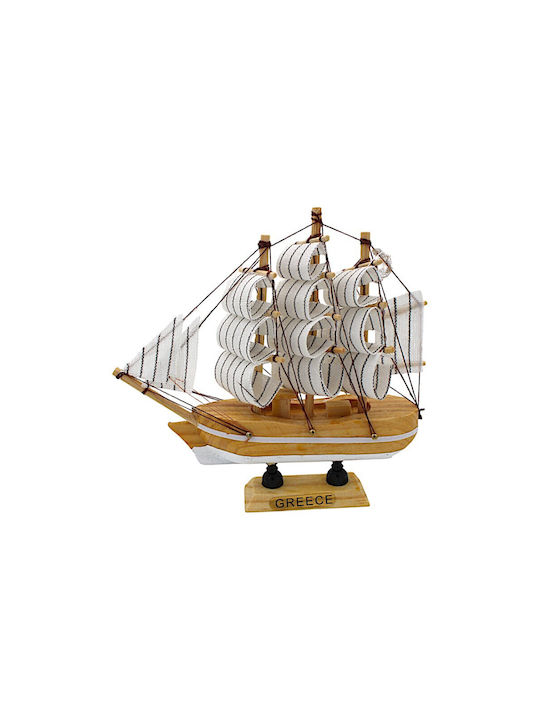 Wooden Decorative Sailing Ship 14x14cm 7dis140