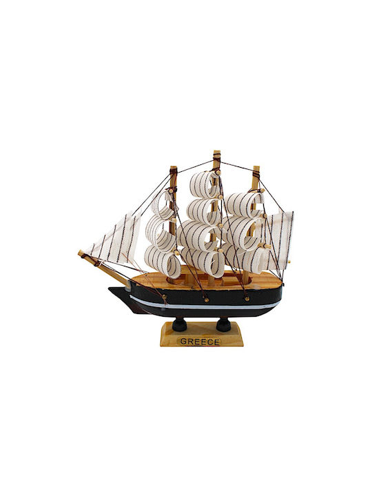 Wooden Decorative Sailing Ship 14x14cm 7dis138