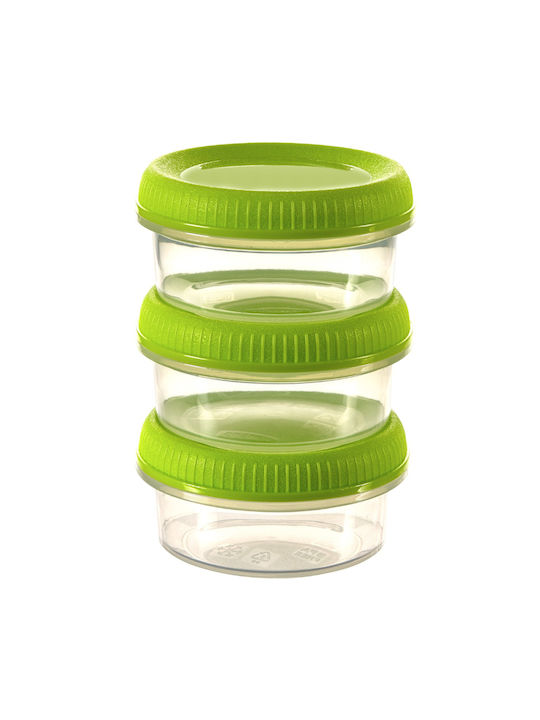 Food Containers 3 Pieces Sauce Cups Round 3x0.08L Smart Eco To Go Ø7x10cm Light Green