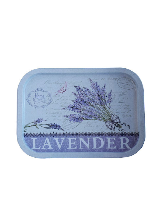 Metallic Serving Plate Pufo Sweet Home Lavender for Desserts Pastries and Appetizers 40 x 29 cm