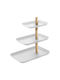 Yamazaki Glass Dessert Tower Stand with 3 Tiers White 16x25x25.5cm