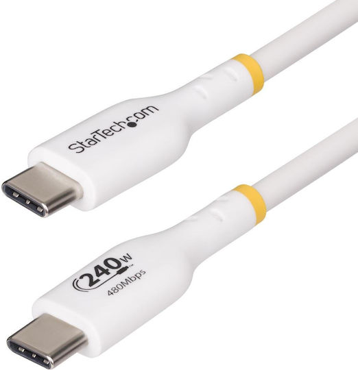 StarTech USB 2.0 Cable USB-C male - USB-C 240W PD Λευκό 1m USB2EPR1MW