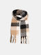Flauschiger Karoschal Schwarz Beige Schwarz