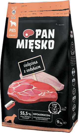 Pan Miesko 9kg Dry Food Gluten-Free for Adult Large Breed Dogs with Turkey