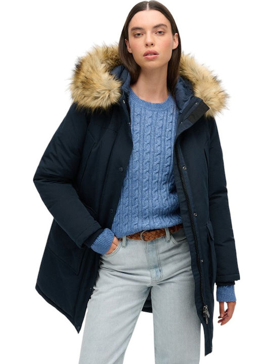 Superdry Κοντό Γυναικείο Μπουφάν Παρκά για Χειμ...