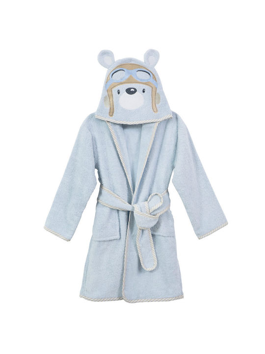 Nima Kids Hooded Bathrobe Light Blue