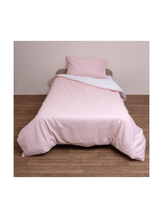 Viopros Σετ Βρεφικά Σεντόνια Λίκνου Φανελένια Pink-white 80x100εκ. 2τμχ