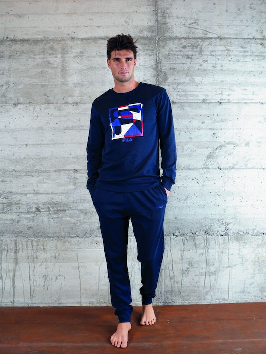 FILA Χειμερινή Ανδρική Πιτζάμα Navy