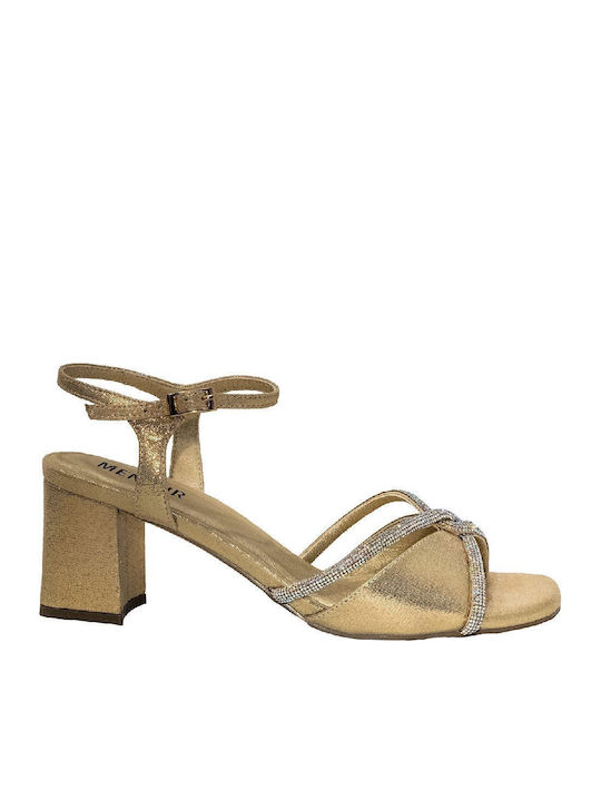 Menbur Sandals with Strass Gold