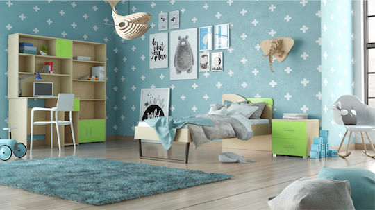 Set de Dormitor pentru Copii Verde 5buc