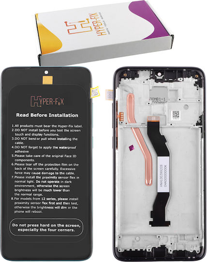 Hyper Fix Screen with Touch Mechanism and Frame for XIAOMI Redmi Note 8 Pro (Black)