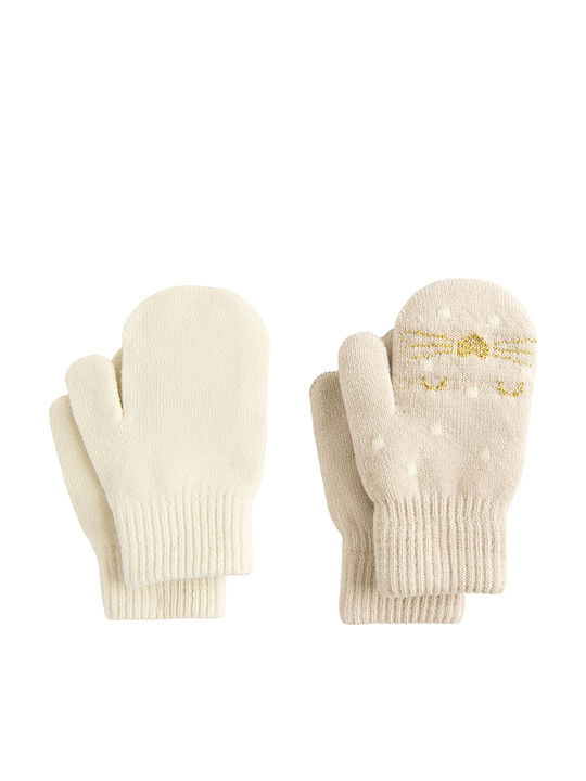 Set Kids Gloves MIttens Beige 2pcs