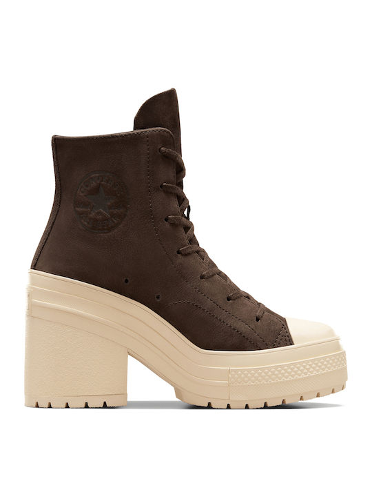 Chuck 70 De Luxe Δερμάτινα Γυναικεία Μποτάκια Coffee
