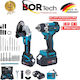 Bortech Set Angle Wheel & Impact Driver 36V with 2 Batteries 6Ah and Case
