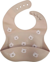Beboulino Waterproof Bib Silicone with Pocket Brown