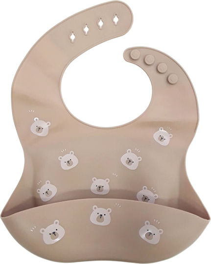 Beboulino Waterproof Bib Silicone with Pocket Brown