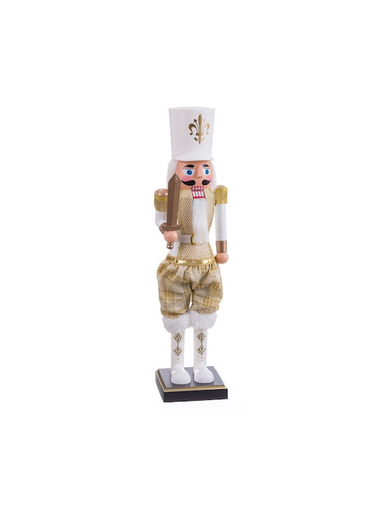 Hanging Nutcracker Ornament White 14x52cm