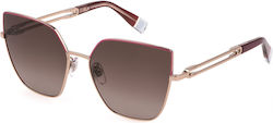 Furla Sunglasses Ροζ Χρυσά with Metal Frame & Brown Lens