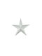 Hanging Ornament Star Metallic Silver 37x39cm