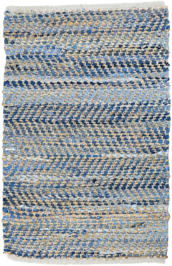 Artekko Χαλί Καλοκαιρινό από Γιούτα 61x92cm Μπλε Άσπρο Artekko Χαλί Καλοκαιρινό από Γιούτα 61x92cm Μπλε Άσπρο