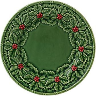 Bordallo Pinheiro Weihnachtlicher Keramikteller Grün