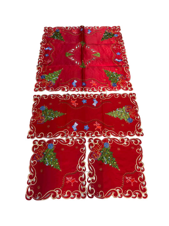 Set Christmas Tablecloths Square 4pcs