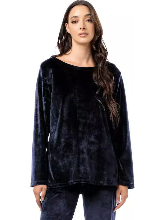 Bodymove Damen Tunika Langarm Blau