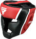 RDX Adult Full Face Boxing Headgear Leather Red