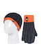Kids Beanie Set with Gloves Knitted Gray