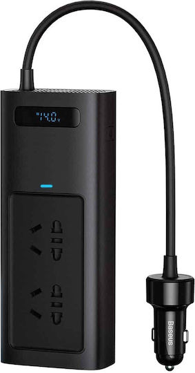 Baseus Инвертор за кола 150W за преобразуване на 12V DC в 220V AC с 3xUSB