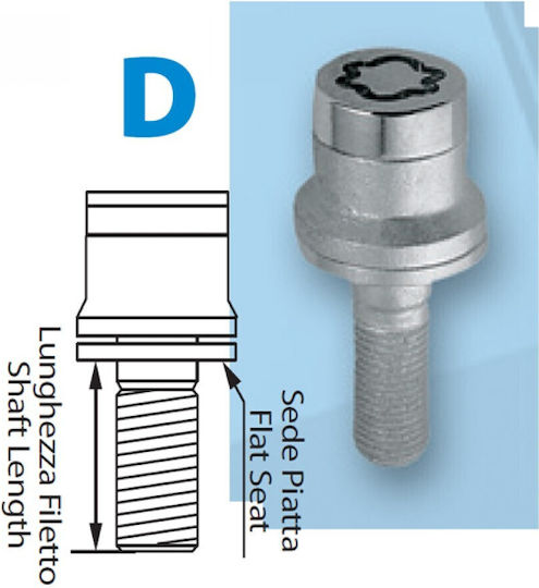 Lampa Μπουλόνια Απλά Μήκους 34.5mm 4τμχ