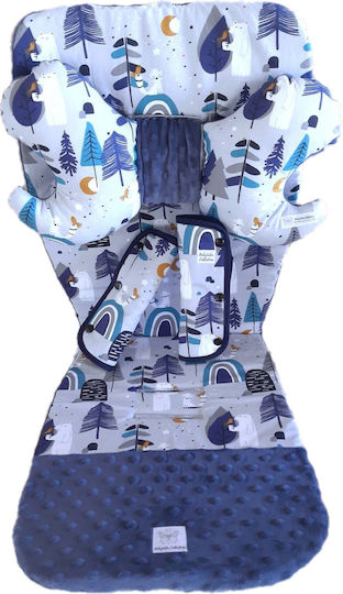 BabyValia Stroller Seat Liner Double Sided 35x85cm Blue