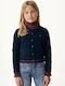 Kinderstrickjacke Gestrickt Marineblau