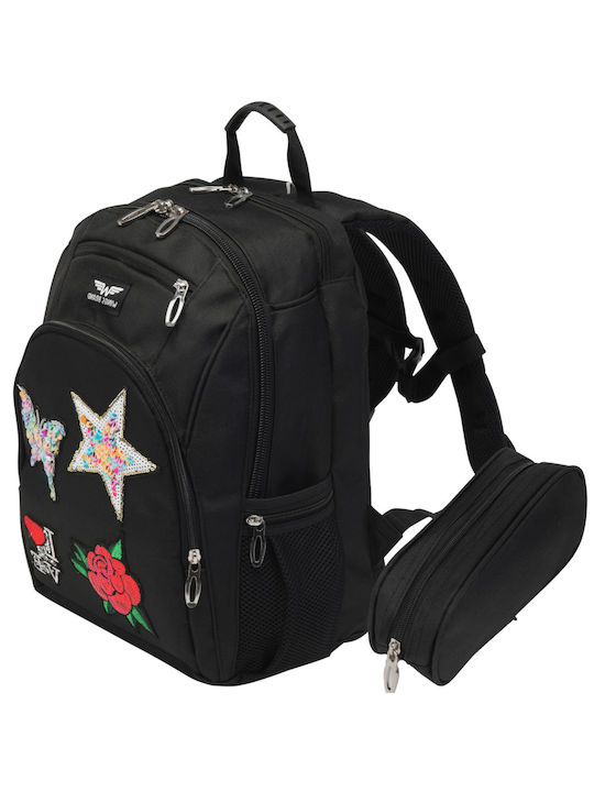 Wings Schulranzen Rucksack Schwarz 16Liter