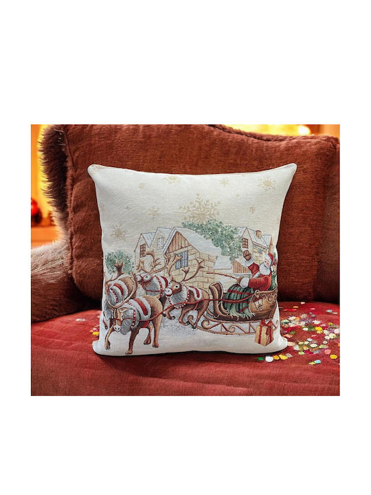 Linea Home Weihnachtsdekorativer Kissenbezug Quadratisch 45x45cm