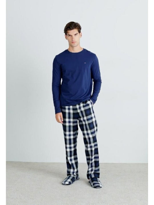 Tommy Hilfiger Χειμερινή Καρό Ανδρική Πιτζάμα Βαμβακερή Blue Ink, Heritage Deck, Midi Blue Tommy Hilfiger Χειμερινή Καρό Ανδρική Πιτζάμα Βαμβακερή Blue Ink, Heritage Deck, Midi Blue