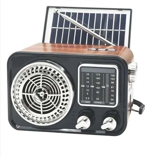 Golon RX-388S Retro Επιτραπέζιο Ραδιόφωνο Ηλιακό με Bluetooth και USB Μαύρο