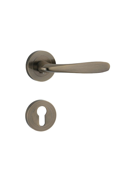 Thirard Lever Front Door with Rosette Pair Bronze