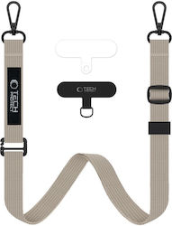 Tech-Protect Rope Crossbody Neck Strap for Mobile Phones Beige