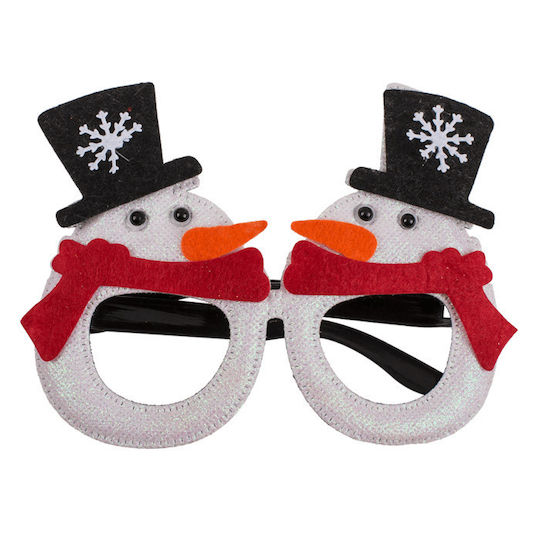 Weihnachtsbekleidungsaccessoires Schneemann Brillen mit Muster Schneemann 12x16cm