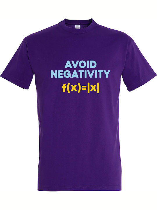 Avoid Negativity Geek Math T-shirt Μωβ Βαμβακερό