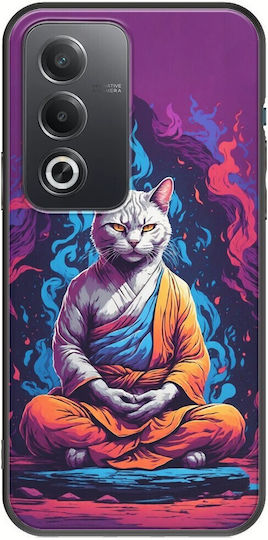 Meditation Tiere Katze Oppo A80 5g Schwarzes TPU Schwarzes Silikon